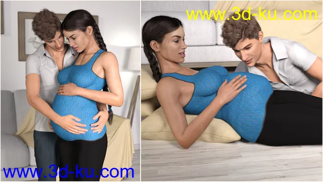 Z Expecting - Pregnancy Preset and Poses for Genesis 3 and 8模型的图片6
