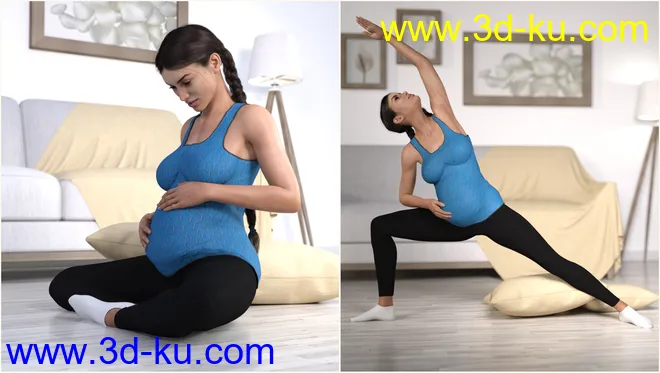 Z Expecting - Pregnancy Preset and Poses for Genesis 3 and 8模型的图片7