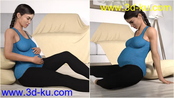 Z Expecting - Pregnancy Preset and Poses for Genesis 3 and 8模型的图片8