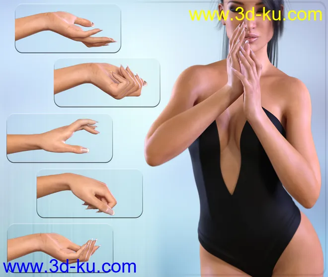 Z Hand In Need - Hand Poses for Genesis 3 Male and Female模型的图片3