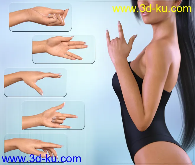 Z Hand In Need - Hand Poses for Genesis 3 Male and Female模型的图片5