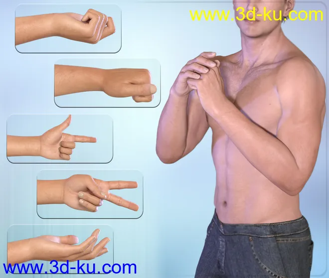 Z Hand In Need - Hand Poses for Genesis 3 Male and Female模型的图片6