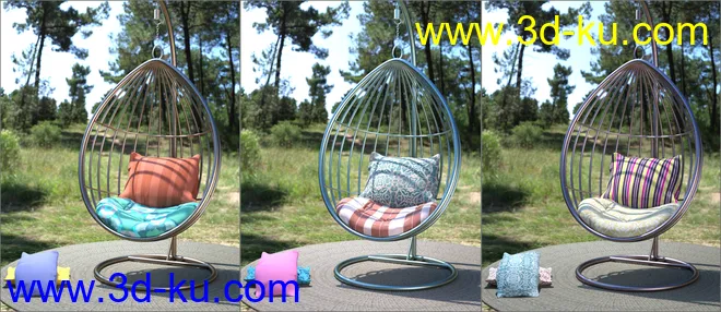 Z Hanging Chair - Prop and Poses for Genesis 3 and 8模型的图片3
