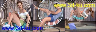 3D打印模型Z Hanging Chair - Prop and Poses for Genesis 3 and 8的图片
