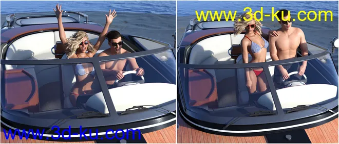 Z Luxury Boat and Poses for Genesis 3 and 8模型的图片6
