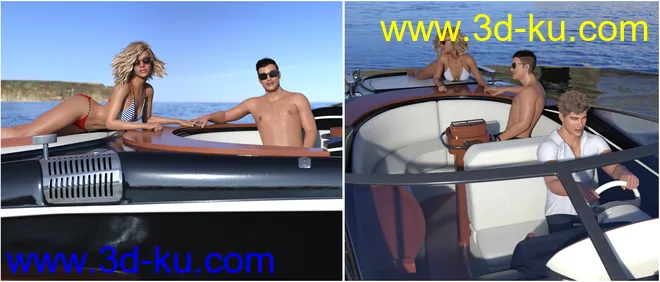 Z Luxury Boat and Poses for Genesis 3 and 8模型的图片7