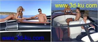 3D打印模型Z Luxury Boat and Poses for Genesis 3 and 8的图片