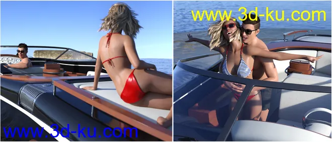Z Luxury Boat and Poses for Genesis 3 and 8模型的图片8