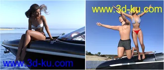 3D打印模型Z Luxury Boat and Poses for Genesis 3 and 8的图片