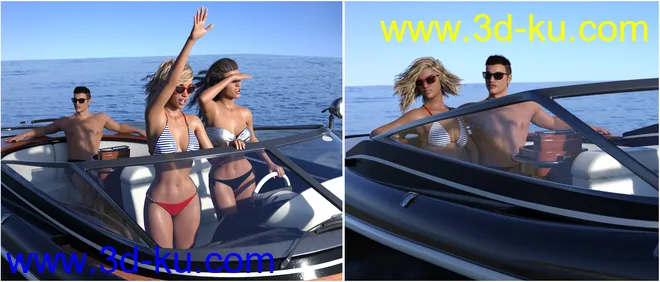 Z Luxury Boat and Poses for Genesis 3 and 8模型的图片10