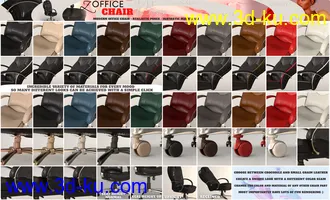 3D打印模型Z Morphing Leather Office Chair & Poses for Genesis 3 and 8的图片