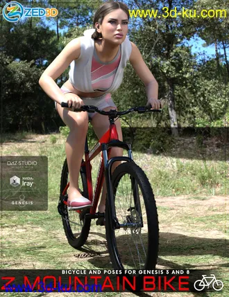 3D打印模型Z Mountain Bicycle and Poses for Genesis 3 and 8的图片