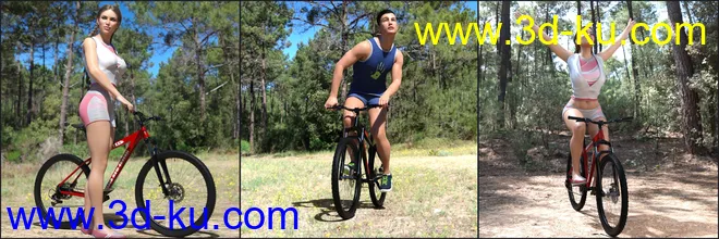 Z Mountain Bicycle and Poses for Genesis 3 and 8模型的图片8