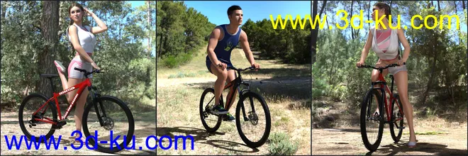Z Mountain Bicycle and Poses for Genesis 3 and 8模型的图片9