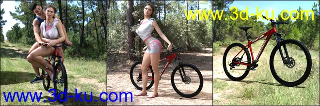 Z Mountain Bicycle and Poses for Genesis 3 and 8模型的图片11