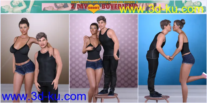 Z My Short Boyfriend Shape Presets and Poses for Genesis 8模型的图片5
