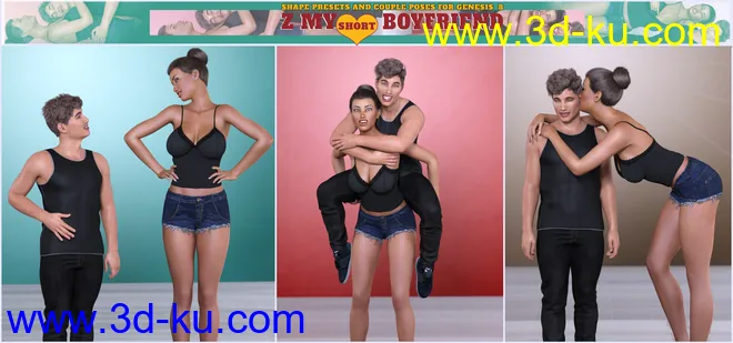 Z My Short Boyfriend Shape Presets and Poses for Genesis 8模型的图片6