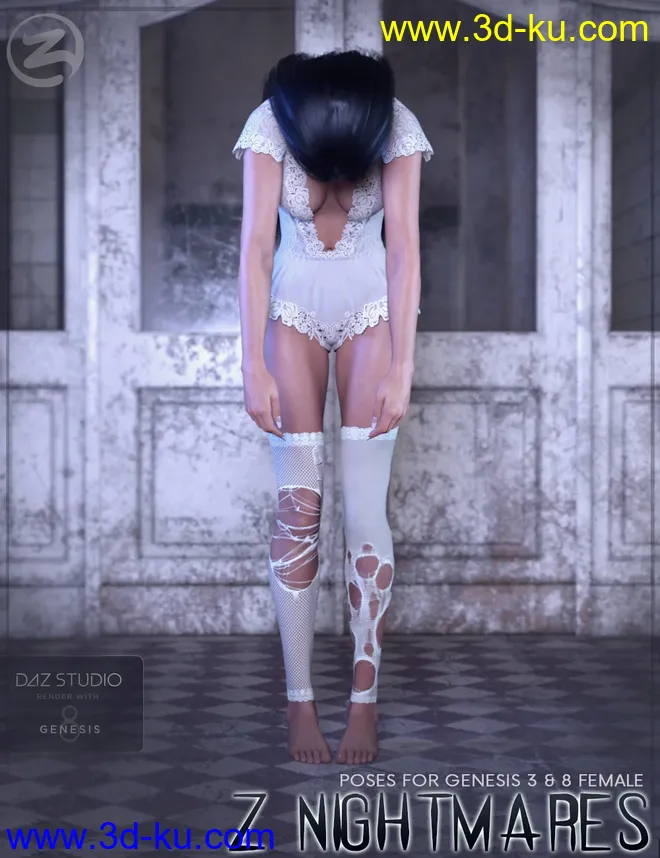 Z Nightmares - Poses for Genesis 3 and 8 Female模型的图片1