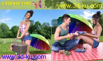 3D打印模型Z Picnic Time Props and Poses for Genesis 3 and 8的图片