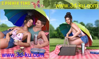 3D打印模型Z Picnic Time Props and Poses for Genesis 3 and 8的图片