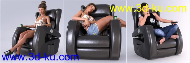 Z Power Recliner and Poses for Genesis 3 and 8模型的图片6