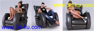 3D打印模型Z Power Recliner and Poses for Genesis 3 and 8的图片
