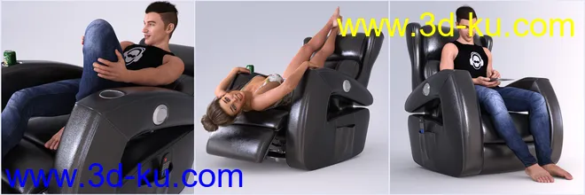 Z Power Recliner and Poses for Genesis 3 and 8模型的图片10