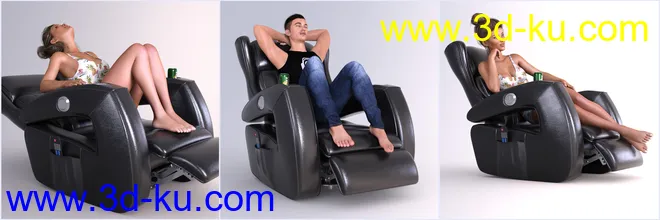 Z Power Recliner and Poses for Genesis 3 and 8模型的图片11