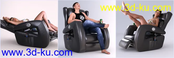Z Power Recliner and Poses for Genesis 3 and 8模型的图片12