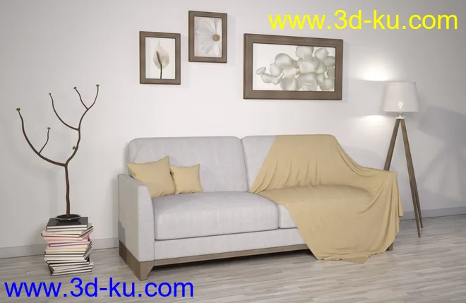 Z Relaxed at Home - Indoor Environment with Poses for Genesis 3 and 8模型的图片2