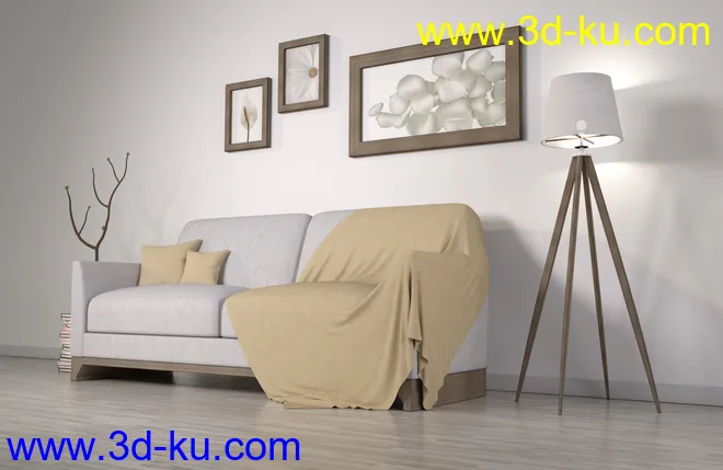 Z Relaxed at Home - Indoor Environment with Poses for Genesis 3 and 8模型的图片4