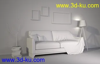 3D打印模型Z Relaxed at Home - Indoor Environment with Poses for Genesis 3 and 8的图片