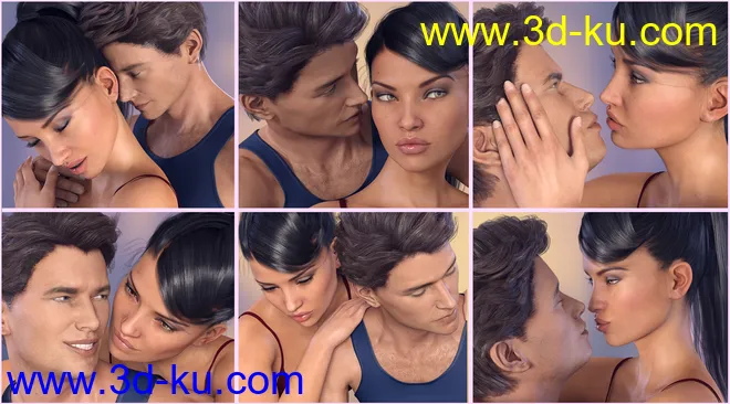 Z Romantic - Dialable & One-Click Expressions for Genesis 3 Male(s) & Female(s)模型的图片3