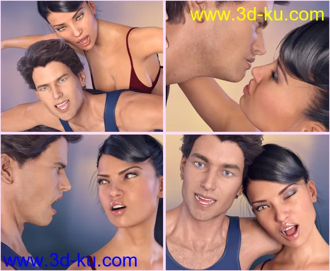 Z Romantic - Dialable & One-Click Expressions for Genesis 3 Male(s) & Female(s)模型的图片5