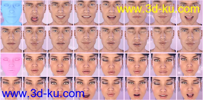 Z Romantic - Dialable & One-Click Expressions for Genesis 3 Male(s) & Female(s)模型的图片6