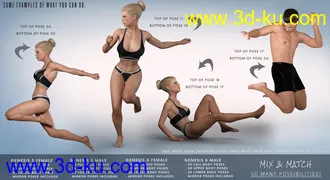 3D打印模型Z Utility Series - Jumping Running Falling - Poses and Partials for Genesis 3 and 8的图片
