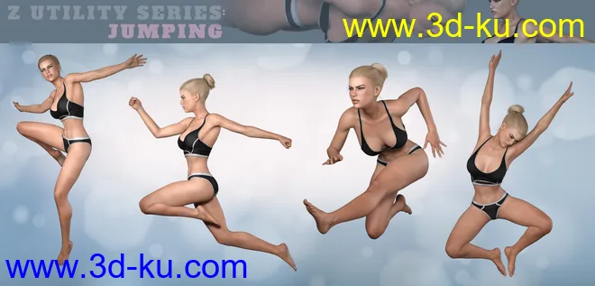 Z Utility Series - Jumping Running Falling - Poses and Partials for Genesis 3 and 8模型的图片4