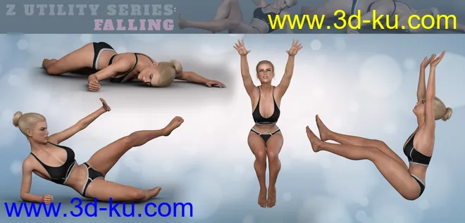 Z Utility Series - Jumping Running Falling - Poses and Partials for Genesis 3 and 8模型的图片6
