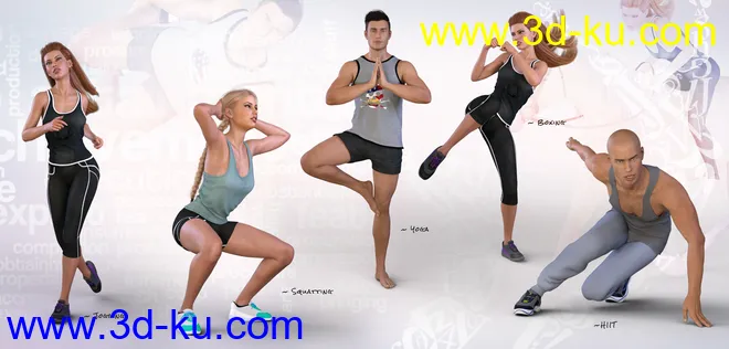 Z Utility Series Sport - Movement - Poses and Partials for Genesis 3 and 8模型的图片3