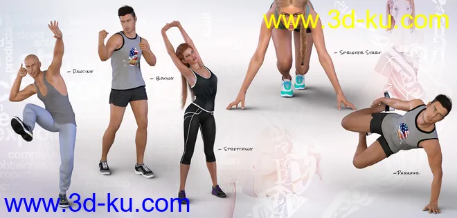 Z Utility Series Sport - Movement - Poses and Partials for Genesis 3 and 8模型的图片4