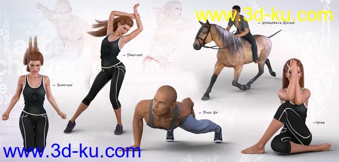 Z Utility Series Sport - Movement - Poses and Partials for Genesis 3 and 8模型的图片5