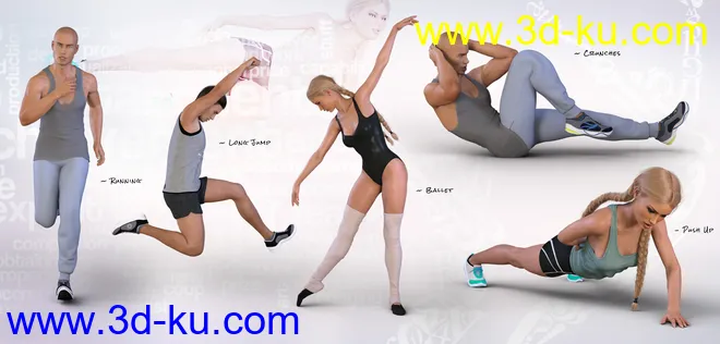 Z Utility Series Sport - Movement - Poses and Partials for Genesis 3 and 8模型的图片6