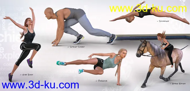 Z Utility Series Sport - Movement - Poses and Partials for Genesis 3 and 8模型的图片7