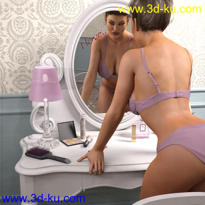 Z Vanity Corner and Poses for Genesis 3 and 8 Female模型的图片3