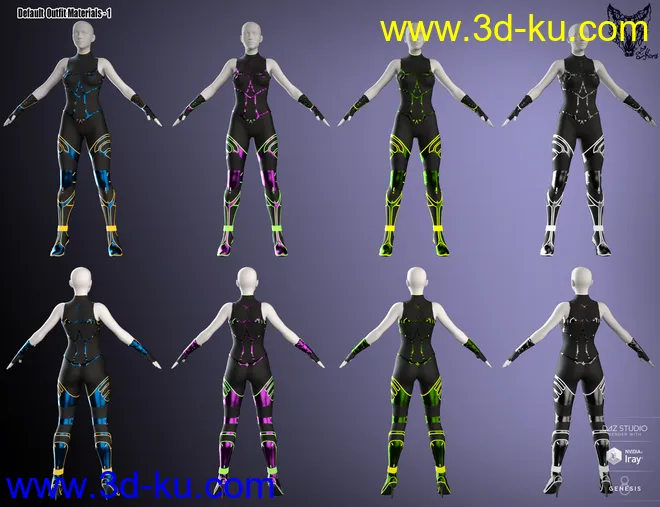 ZK Sci-Fi Outfit 01 for Genesis 8 Female(s)模型的图片7