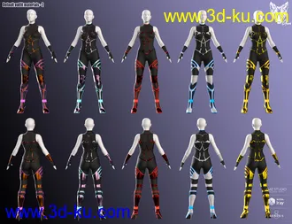 3D打印模型ZK Sci-Fi Outfit 01 for Genesis 8 Female(s)的图片