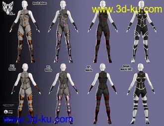 3D打印模型ZK Sci-Fi Outfit 01 for Genesis 8 Female(s)的图片