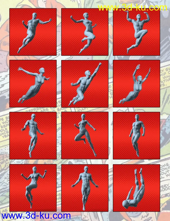 100 Ultimate Superhero Poses for Genesis 8模型的图片2