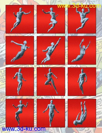 3D打印模型100 Ultimate Superhero Poses for Genesis 8的图片