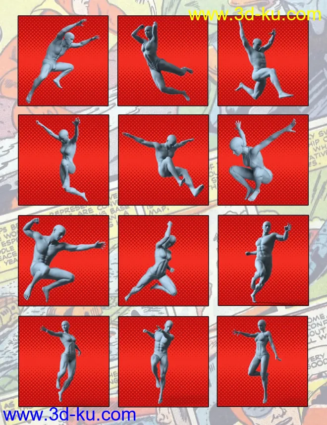 100 Ultimate Superhero Poses for Genesis 8模型的图片4